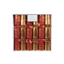 Platinum Cracker Red Gold Wreath Tree (Pack Of 6) - 35cm