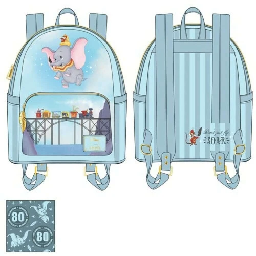 Disney Dumbo Loungefly Don't Just Fly Mini Backpack -27cm 4 Disney Dumbo Loungefly Don't Just Fly Mini Backpack -27cm - Image 2