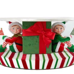 Katherine's Naughty And Nice Cake Stand (Santa's Coming To Town) - 33.5cm -Christmas Decor Sales Store apiujhpab 46759.1641046348