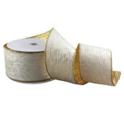 Champagne Gold Velvet Crinkle Ribbon - 10m